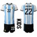 Maillot de foot Argentine Lautaro Martinez #22 Domicile vêtements enfant Monde 2022 Manches Courtes (+ pantalon court)